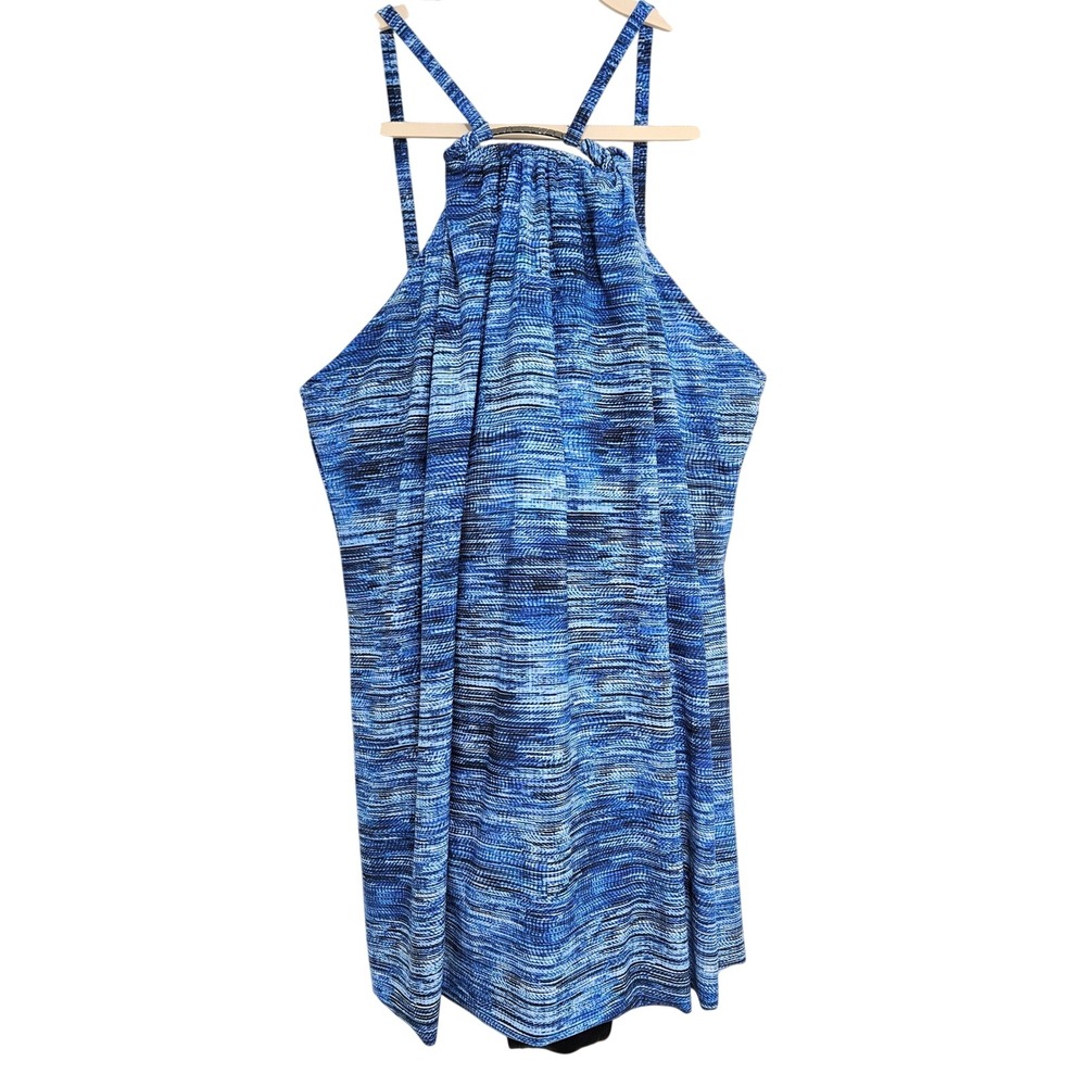 Magicsuit Halter Slimming Tummy Control One Piece Swimsuit Womens Blue Black 18W
